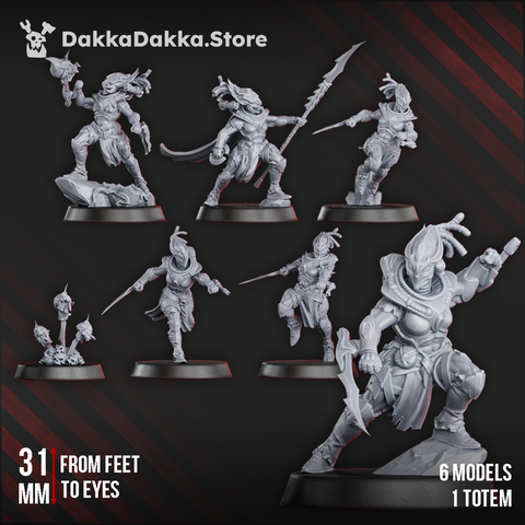 Spacelair Coven of Squallers x6 | Grimdark Sci-Fi Miniature | 3D Printed | Dakka Dakka