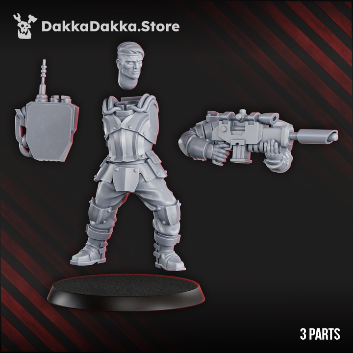 Phaeton Guardsman | Grimdark Sci-Fi Miniature | 3D Printed | Dakka Dakka
