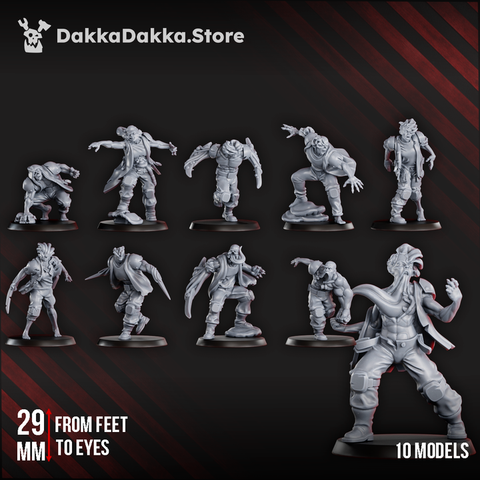 Sporesprinters Squad x10 | Grimdark Sci-Fi Miniature | 3D Printed | Dakka Dakka