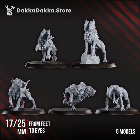Sporeterrier Pack x5 | Grimdark Sci-Fi Miniature | 3D Printed | Dakka Dakka