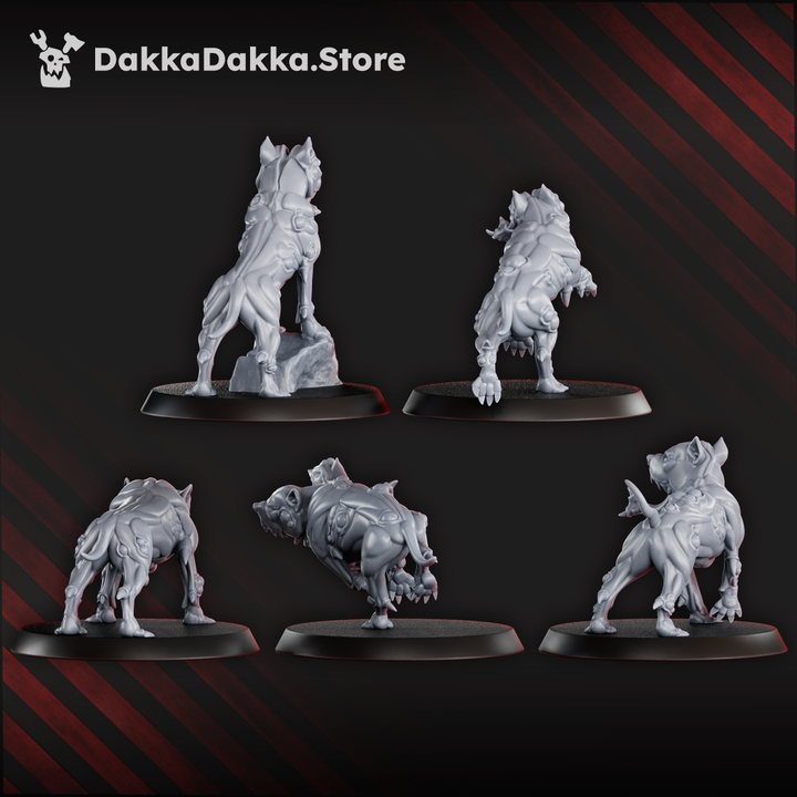 Sporeterrier Pack x5 | Grimdark Sci-Fi Miniature | 3D Printed | Dakka Dakka