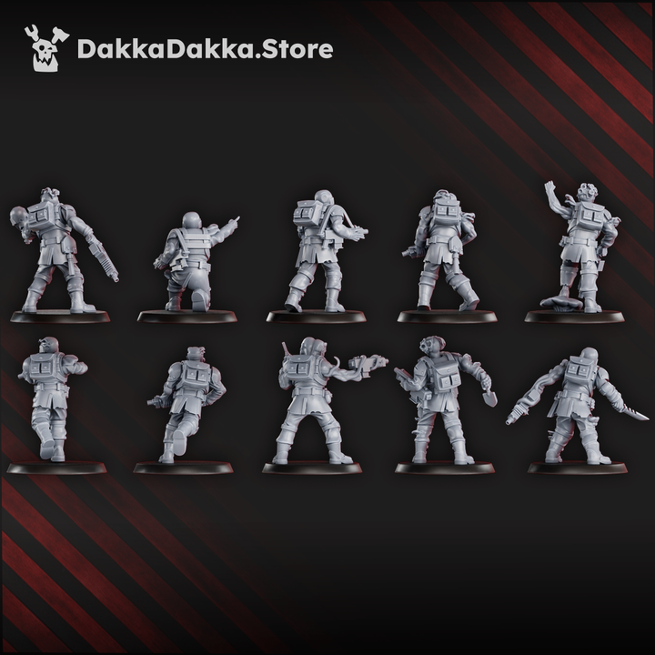 Diseased Planetary Guard x10 | Grimdark Sci-Fi Miniature | 3D Printed | Dakka Dakka