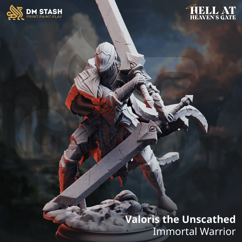 Valoris the Unscathed - Immortal Warrior | 3D Printed Miniature | DM Stash