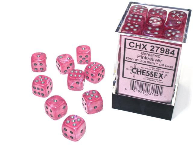 Chessex Borealis 12mm d6 Dice Block (36 Count)