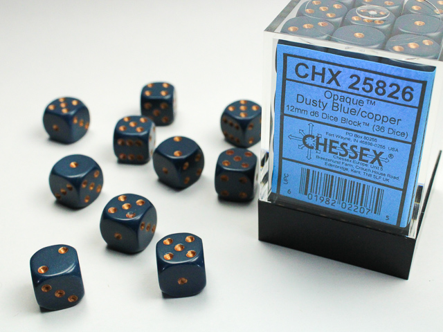 Chessex Opaque 12mm d6 Dice Block (36 Count)