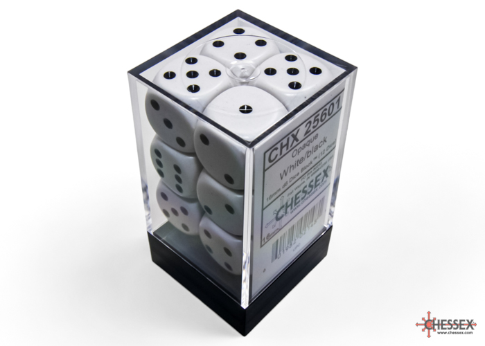Chessex Opaque 16mm d6 Dice Block (12 Count)
