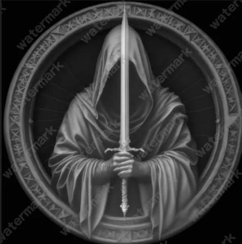 Nazgul Coin Depth Map: Lord of the Rings Fiber Laser Engraving (PNG Digital File)