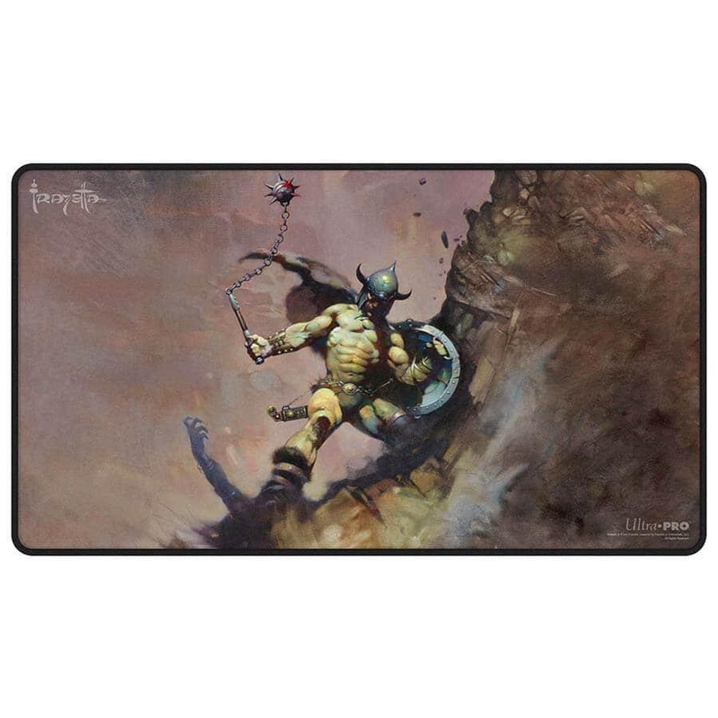 Warrior with Ball and Chain Playmat by Frank Frazetta