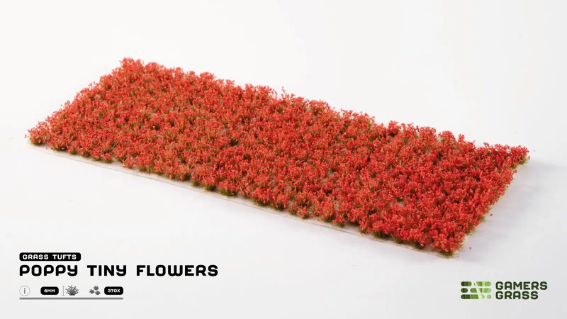 Gamers Grass Tufts - Poppy Tiny Flowers