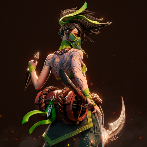 Akali Resin Statue - view 1
