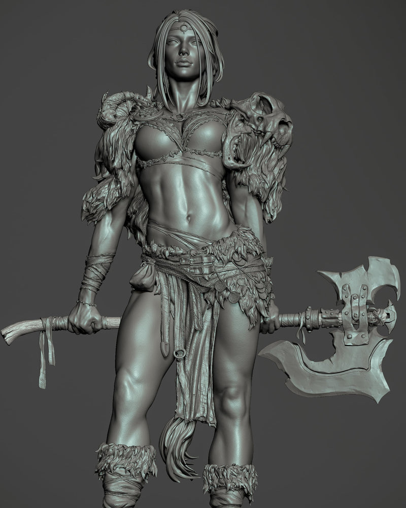 Barbarian Queen Resin Statue - view 8