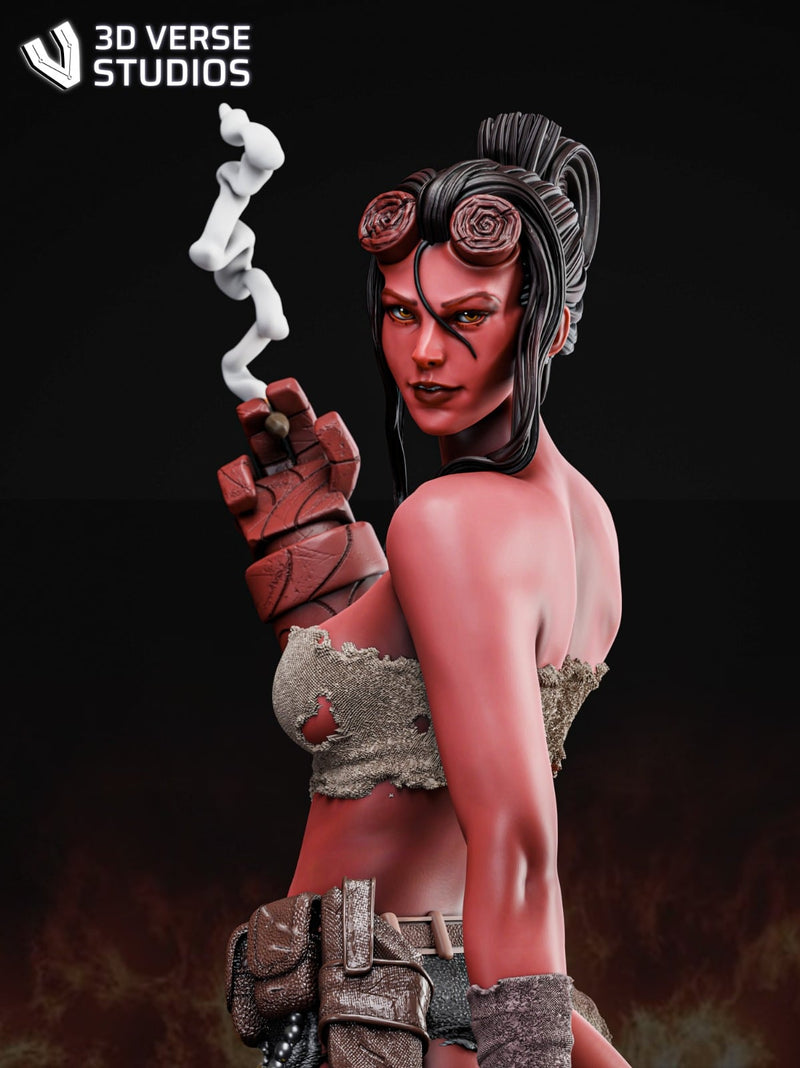 Hellgirl Resin Statue - view 1