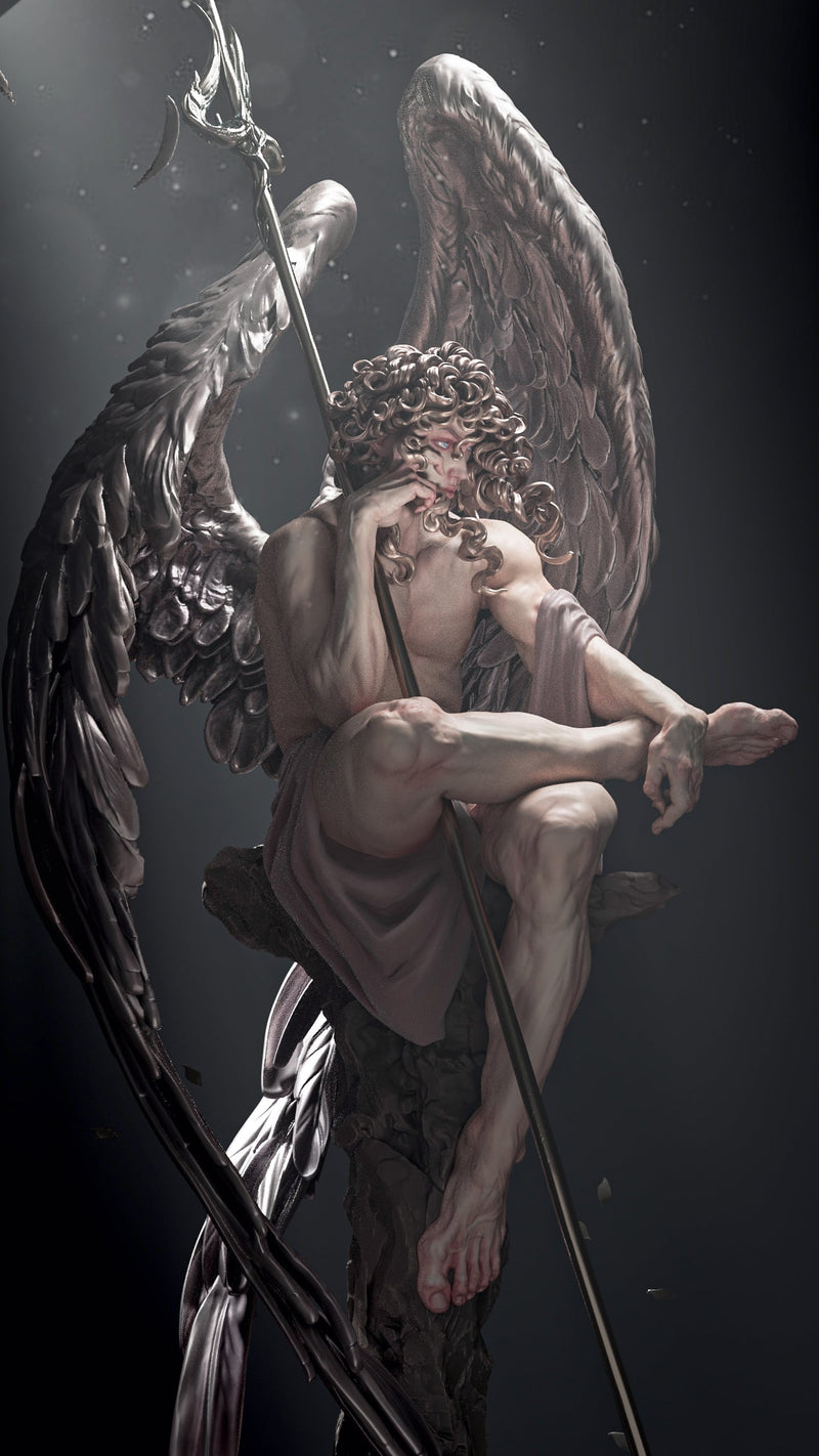 Fallen Angel Resin Statue - view 2
