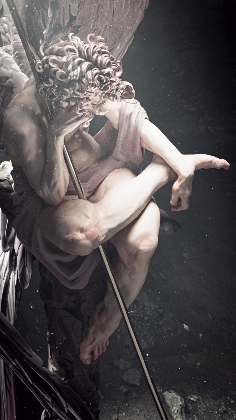 Fallen Angel Resin Statue - view 4