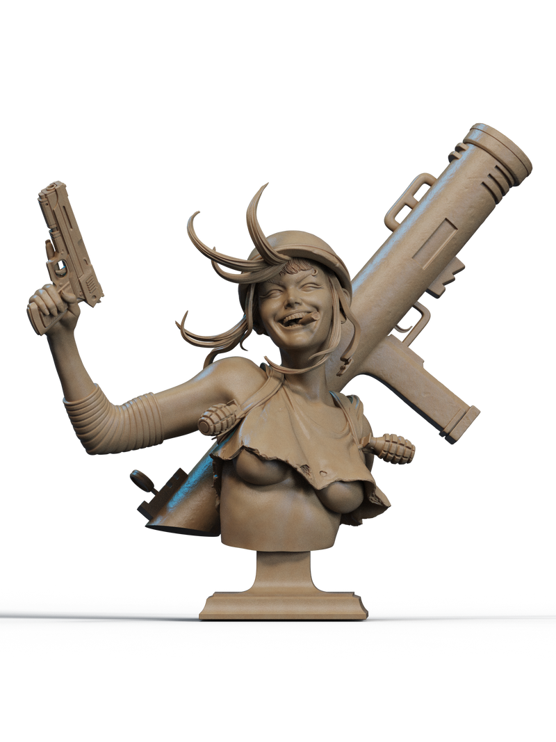 War Girl Resin Bust - view 1