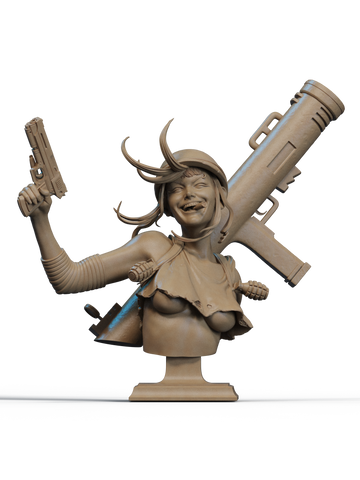War Girl Resin Bust - view 1