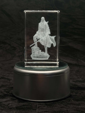 Qui-Gon Jinn Full Figure 3D K9 Crystal Engraving – 50 × 50 × 80 mm