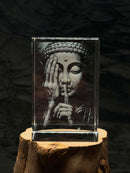 Buddha Portrait 2D K9 Crystal Engraving – 60 × 40 × 40 mm