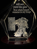 Imperial Gatekeeper Large Faceted 3D Crystal Engraving – Premium Sci-Fi Fantasy Display