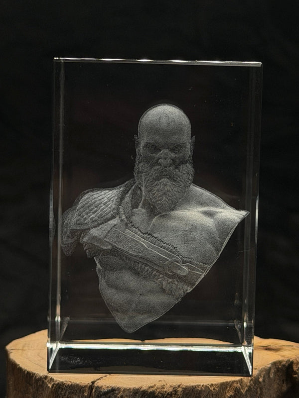 Kratos 3D Crystal Engraving God of War Character Bust
