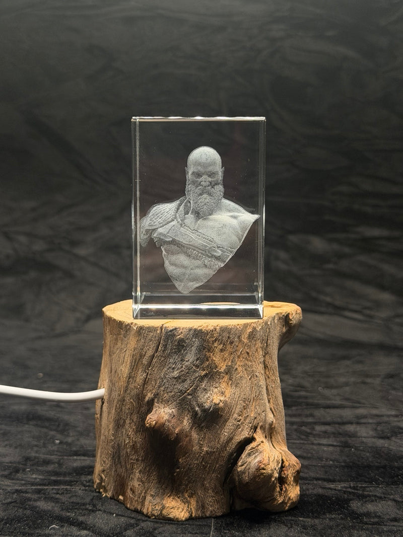Kratos 3D Crystal Engraving God of War Character Bust