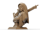 Nun with Gun Resin Bust - view 2