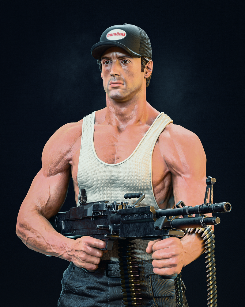 Rambo Resin Statue - view 4