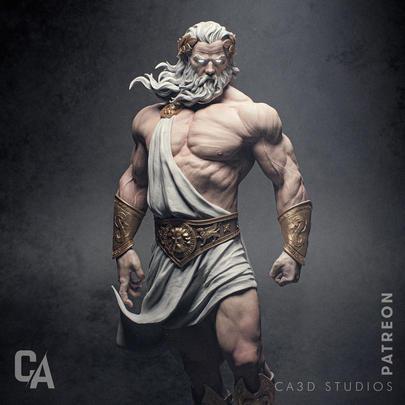 Zeus Resin Statue - view 1