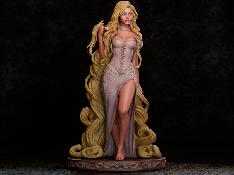 Rapunzel Resin Statue - view 4