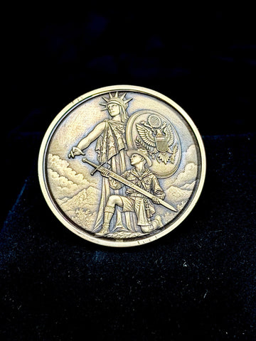 Liberty Guardian Coin 40mm Engraved Statue of Liberty Patriotic Medallion