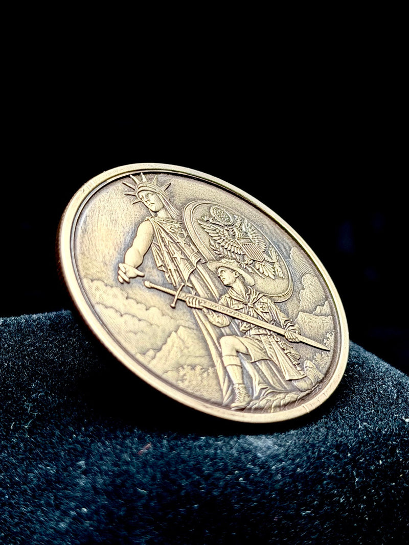 Liberty Guardian Coin 40mm Engraved Statue of Liberty Patriotic Medallion