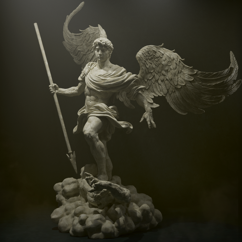 Archangel Michael Resin Statue - view 4
