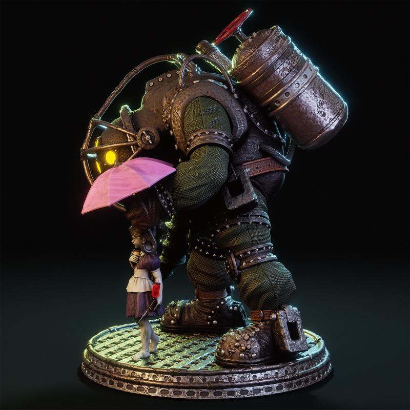 Big Daddy and Little Sister Resin Statue - view 7