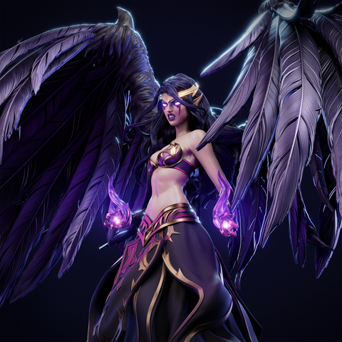 Morgana Resin Statue - view 1