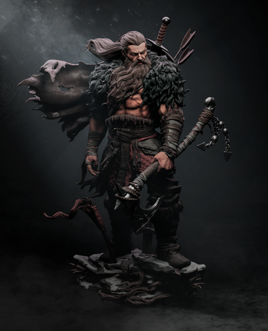 North Warrior Resin Statue - view 1