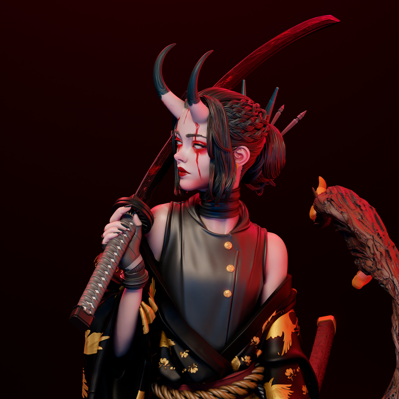 Oni Resin Statue - view 3