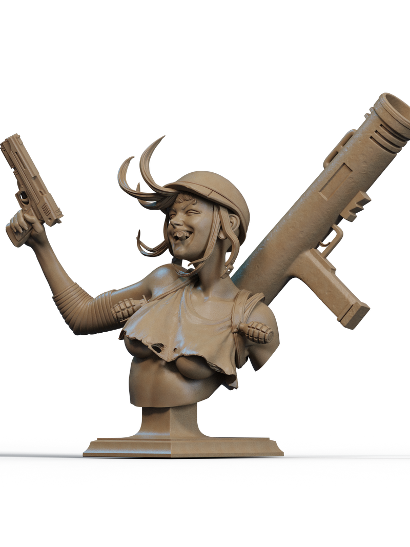 War Girl Resin Bust - view 2