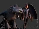 Toothless/Hiccup Resin Statue - view 2