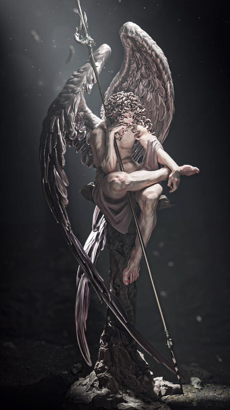 Fallen Angel Resin Statue - view 1