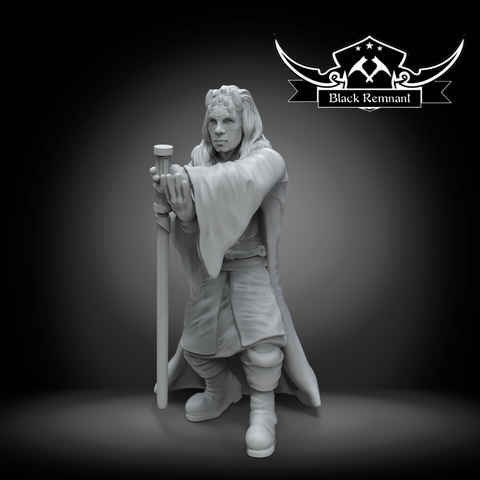 Mystical warrior with long hairs and horns - Star Wars Legion Proxy