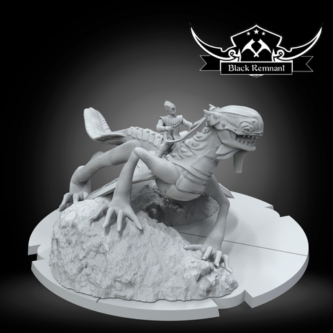 Feline soldier on lizard - Star Wars Legion Proxy