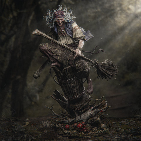 Baba Yaga Resin Statue - view 1