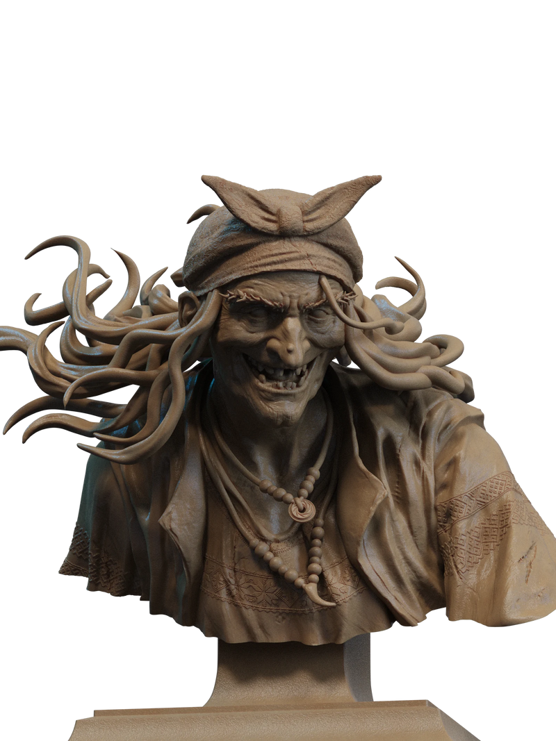 Baba Yaga Resin Bust - view 1