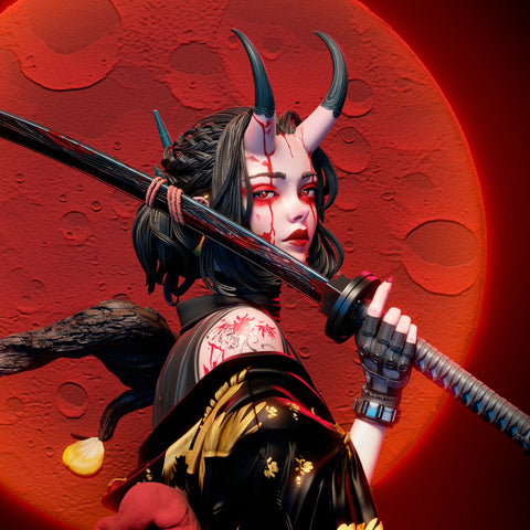 Oni Resin Statue - view 1