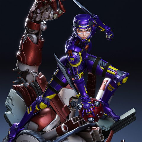 Alita Resin Statue - view 1