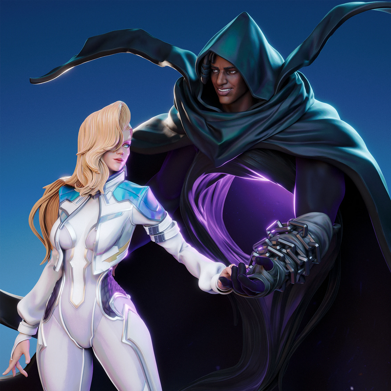 Cloak and Dagger Resin Statue - view 1
