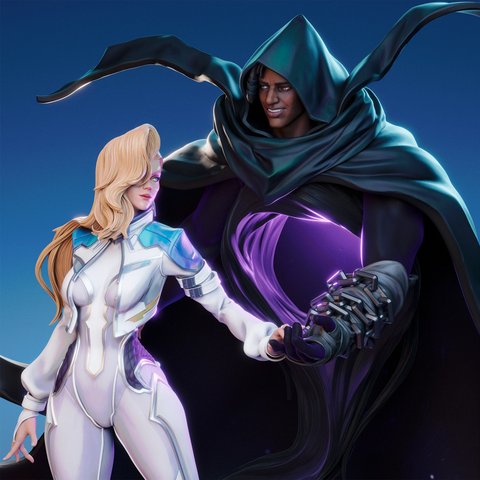 Cloak and Dagger Resin Statue - view 1
