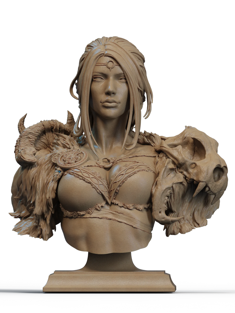 Barbarian Queen Resin Bust - view 1