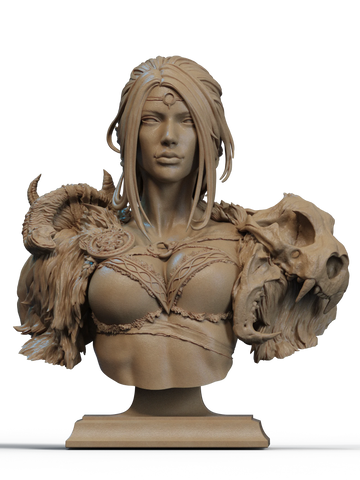 Barbarian Queen Resin Bust - view 1