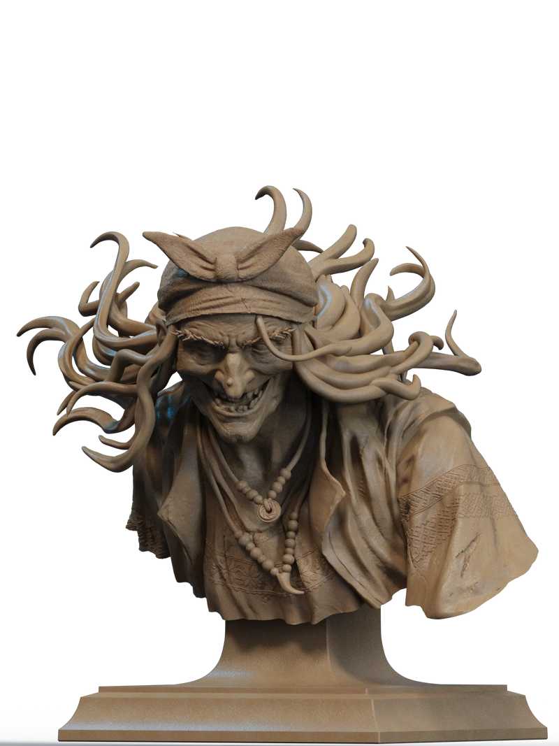 Baba Yaga Resin Bust - view 2